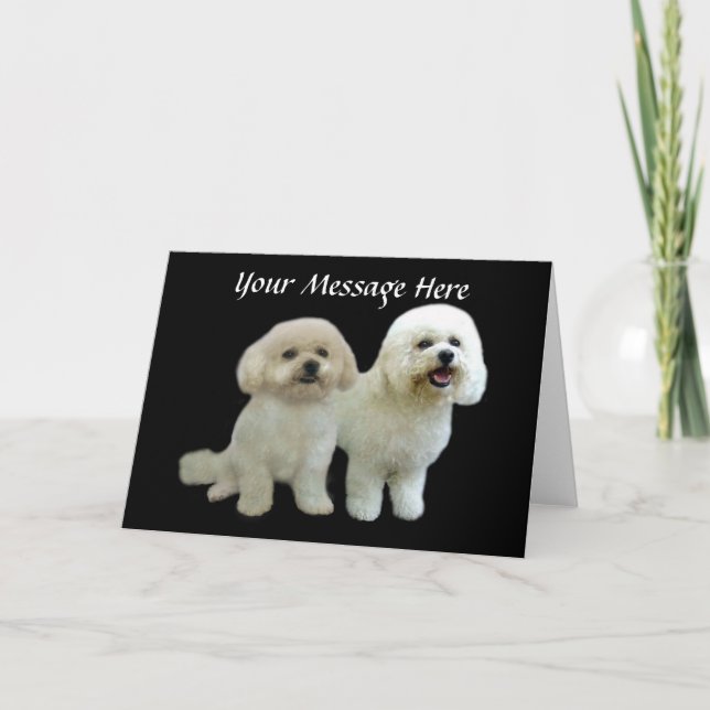 Bichon Buddies Greeting Card Helgkort (Framsida)