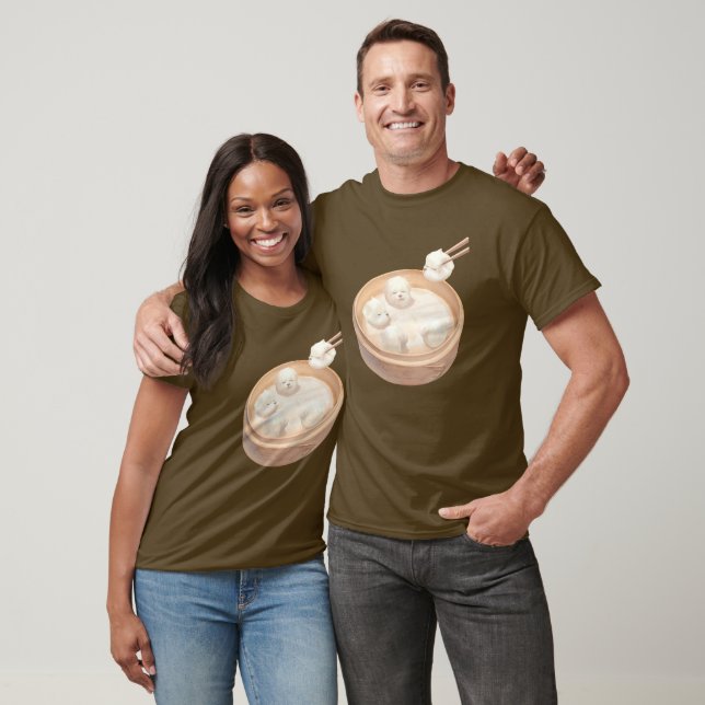 Bichon Dumplings: Söt Xiao Long Bao Dim Sum Konst T Shirt (Unisex)