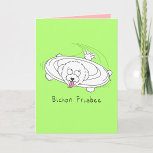Bichon Frisbee - Hund-kort för nylon Kort