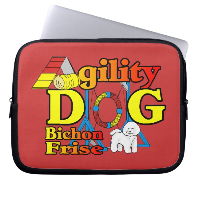 Bichon Frise Agilitet Laptop Fodral (Framsidan)