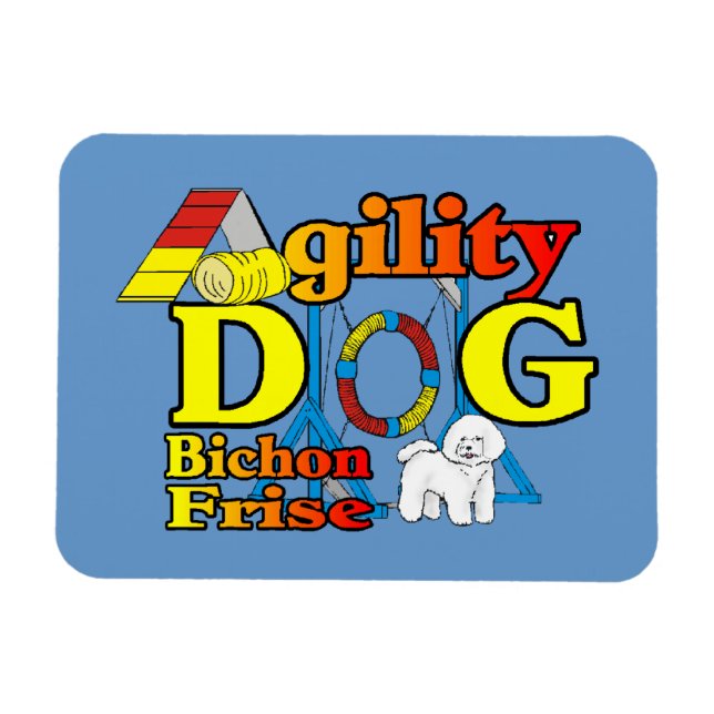Bichon Frise Agilitet Magnet (Horisontell)
