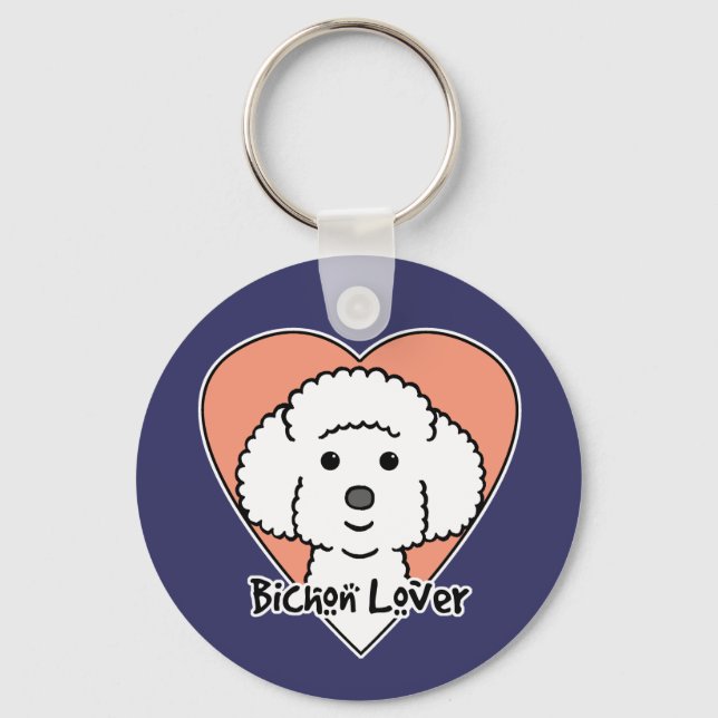Bichon Frise Älskare Nyckelring (Framsida)