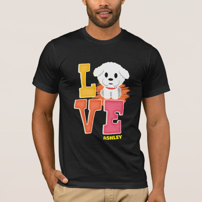 Bichon Frisé älskare söt färg T Shirt (Framsida)