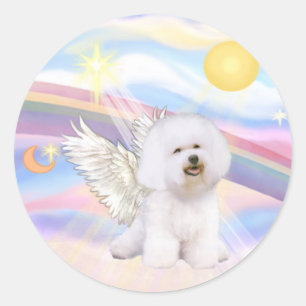 Bichon Frise Ängel Runt Klistermärke