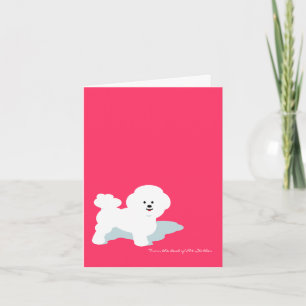 Bichon Frise Anpassningsbar Note Card i Rosa Kort
