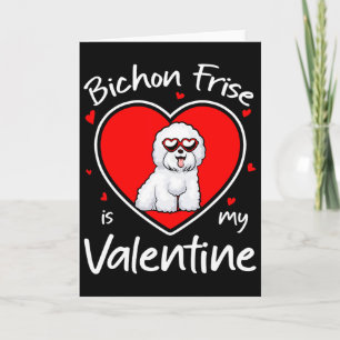 Bichon Frise är min Valentines hjärtformade hundäl Kort