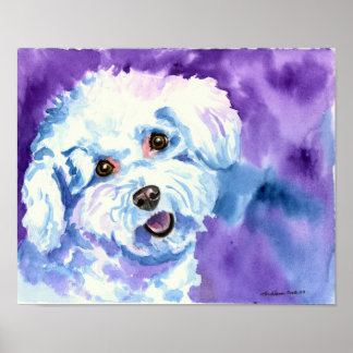 Bichon Frise Art Wall PRINT Poster