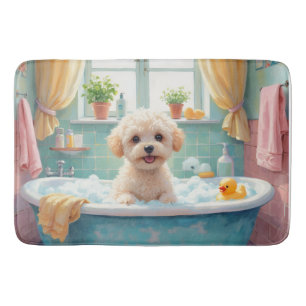 Bichon Frise badtid Söt badrumsdekor Badrumsmatta