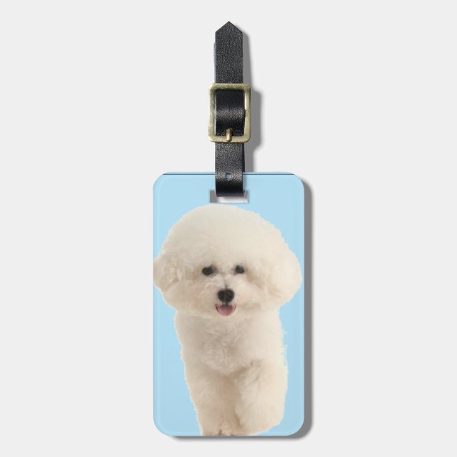 Bichon Frise Bagagebricka (Vertikal Framsida)