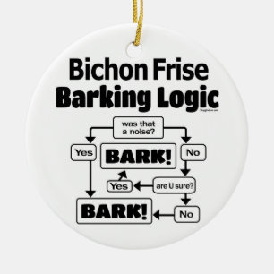 Bichon Frise Barking Logic Julgransprydnad Keramik