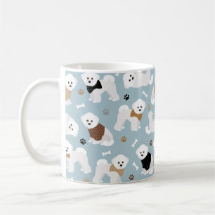 Bichon Frise Bones och Tass Blue Coffee Mugg
