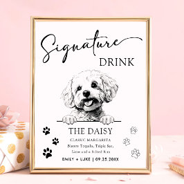 Bichon Frise Bröllop Namnteckning Drink-tecken Poster