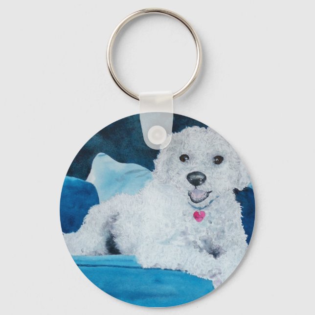 Bichon Frise Buddy Nyckelring (Framsida)