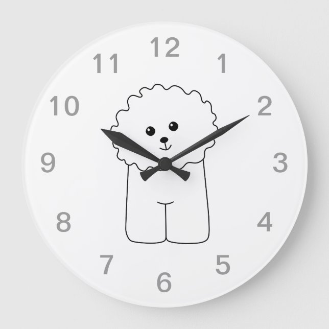 Bichon Frise, Cute Hund. Stor Klocka (Framsida)