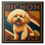 Bichon Frise Cute Puppy Kakelplatta<br><div class="desc">Fin Bichon Frise-illustration i feta refleoner,  som fångar rasens livliga anda och varma personlighet. Vibrant färg och en lekfull attityd firar denna älskade följeslagare i tidlös stil. Perfekt för Bichon/Bichonette älskare,  Bichon Mamma,  Bichon Pappa.</div>