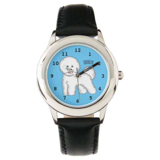 Bichon frise dog cartoon illustration  armbandsur (Framsida)