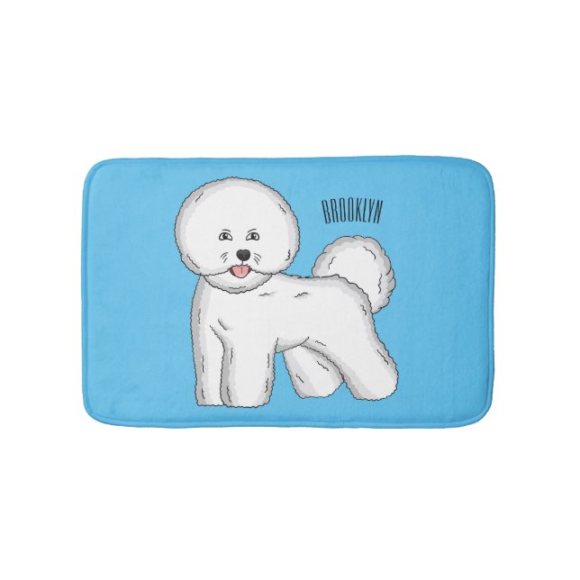 Bichon frise dog cartoon illustration badrumsmatta (Framsidan)