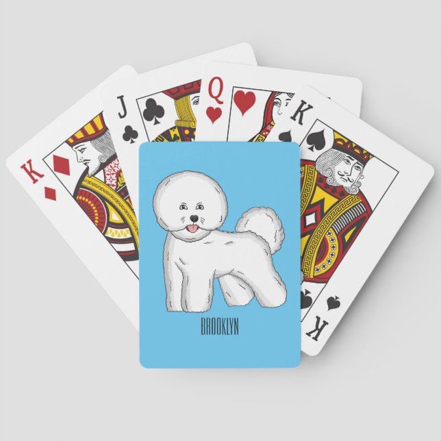 Bichon frise dog cartoon illustration casinokort (Baksidan)