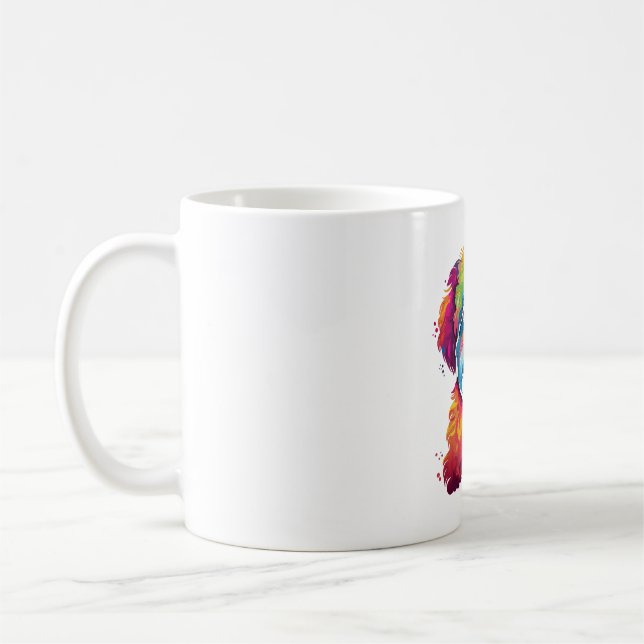 Bichon Frise Dog Pop Art Kaffemugg (Vänster)