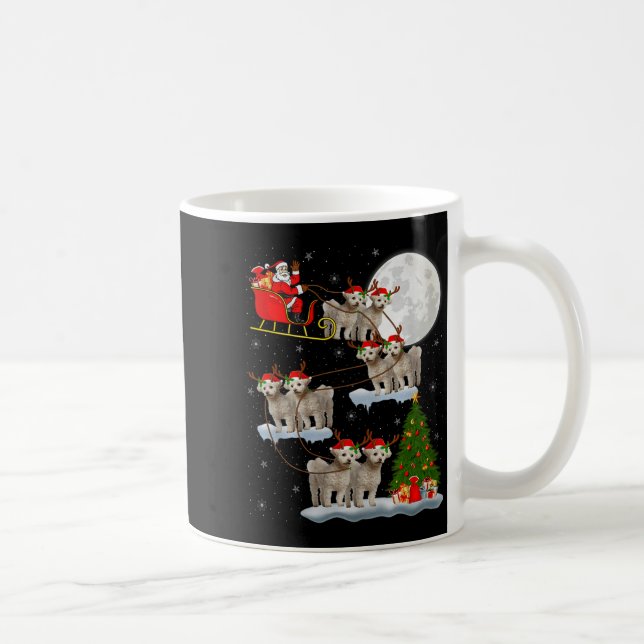 Bichon Frise Dog Santa Sleigh Flying Funny Magical Kaffemugg (Höger)