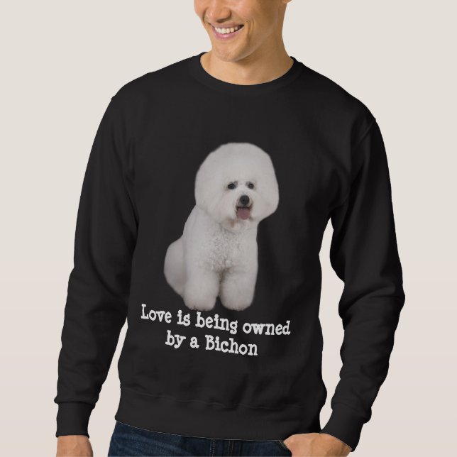 Bichon Frise dyrbar unisex- tröja Lång Ärmad Tröja (Framsida)