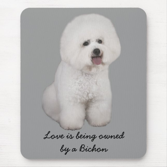 Bichon Frise dyrbara Mousepad Musmatta (Framsidan)
