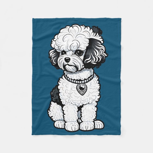 Bichon Frise Fleecefilt (Framsidan)
