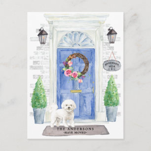 Bichon Frise Flytta Announcement Postcard Vykort