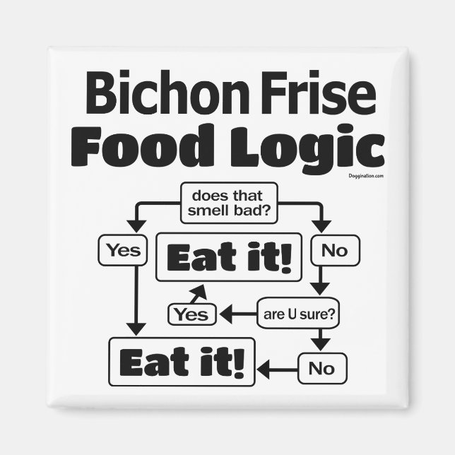 Bichon Frise Food Logic Magnet (Framsidan)
