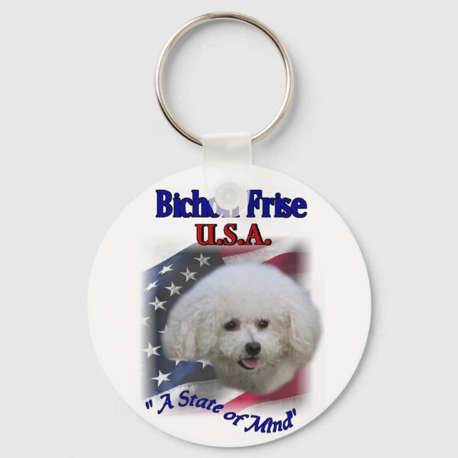 Bichon Frise Gifts Nyckelring (Framsida)