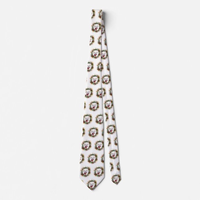 Bichon Frise God Jul Utandning Festive Valp Slips (Framsida)