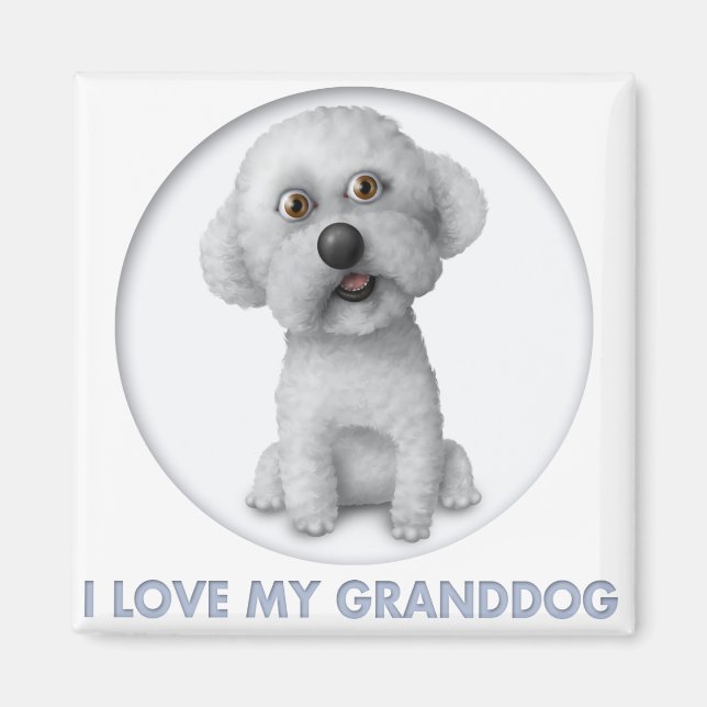 Bichon Frise Granddog Magnet (Framsidan)