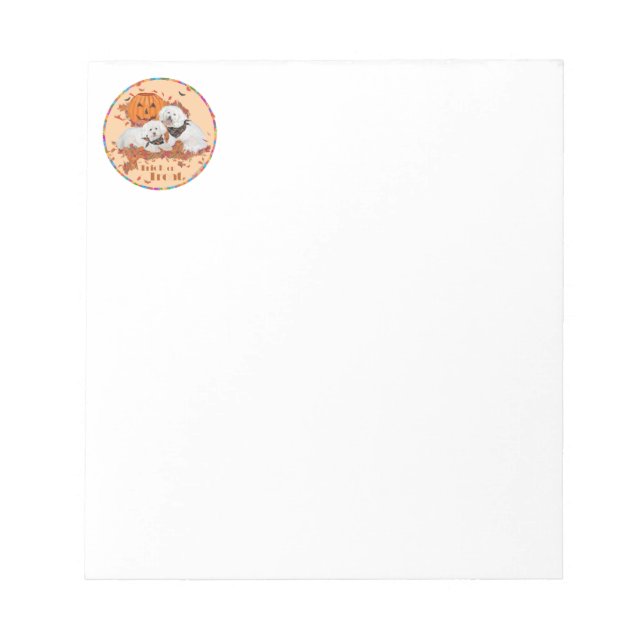 Bichon Frise Halloween Anteckningsblock (Framsida)