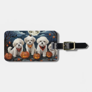 Bichon Frise Halloween Kuslig Bagagebricka