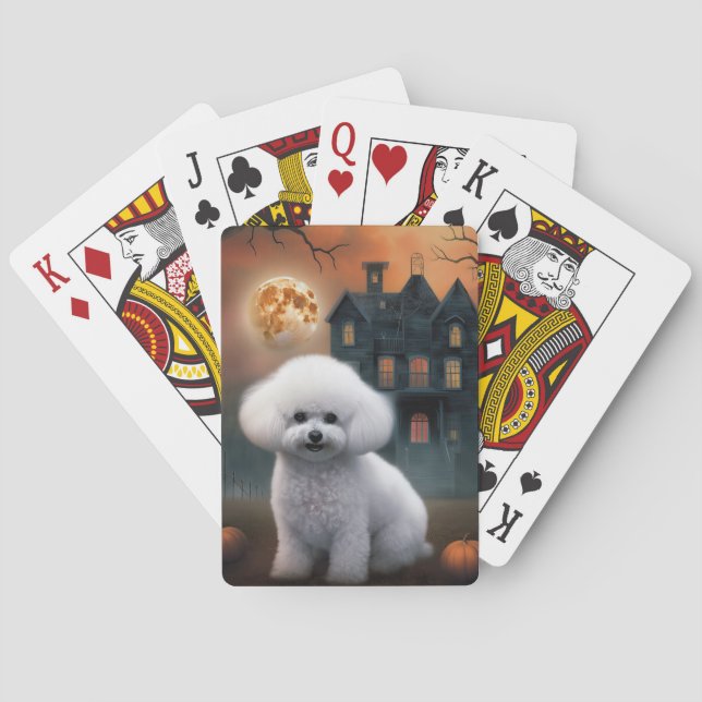 Bichon Frise Halloween Scary Casinokort (Baksidan)