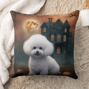 Bichon Frise Halloween Scary Kudde