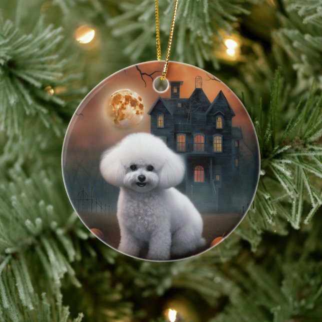Bichon Frise Halloween Skräck  Julgransprydnad Keramik (Träd)