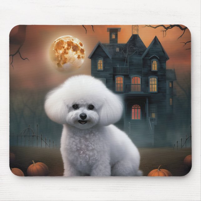 Bichon Frise Halloween Skräck  Musmatta (Framsidan)