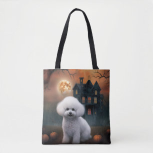 Bichon Frise Halloween Skräckinjagande Tygkasse