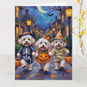 Bichon Frise Halloweenkostymer för trick-or-treat Kort
