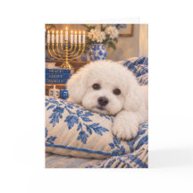 Bichon Frise Hannuka Grattulationskort
