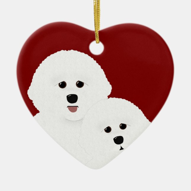 Bichon Frise Heart Ornament (Framsidan)