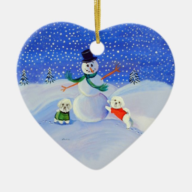 Bichon Frise Heart Ornament (Framsidan)