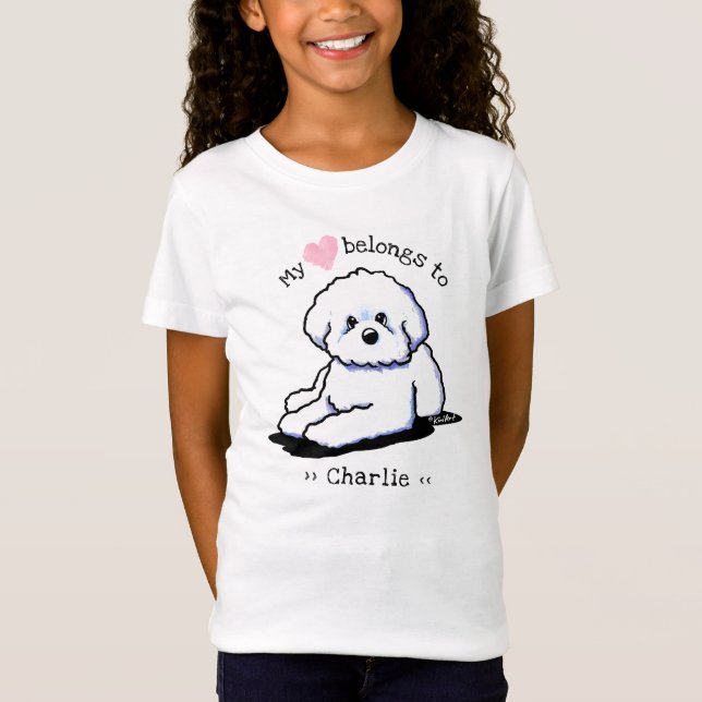 Bichon Frise Heart T-Shirt (Framsida)