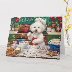 Bichon Frise Helgdag Baking: God jul Kort