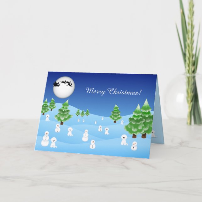 Bichon Frise Helgdag Card Kort (Framsida)
