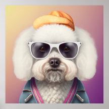 Bichon Frise Hipster Hund Poster
