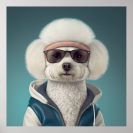 Bichon Frise Hipster Hund Poster