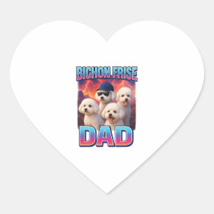 Bichon Frise Hjärtformat Klistermärke