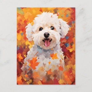 Bichon Frise Höst Tacksgiving Vykort